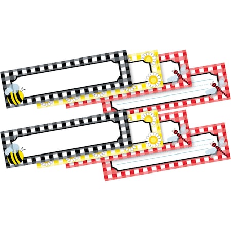 Barker Creek Buffalo Plaid Bulletin Board Signs/Name Plates, Multi-Design, 72/Set, PK72 3809